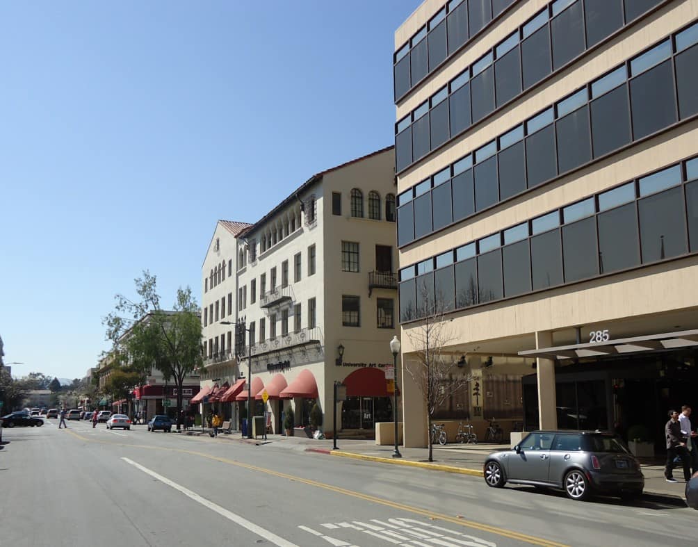 Spanish Colonial buildings at Hamilton Avenue and Ramona Street downtown