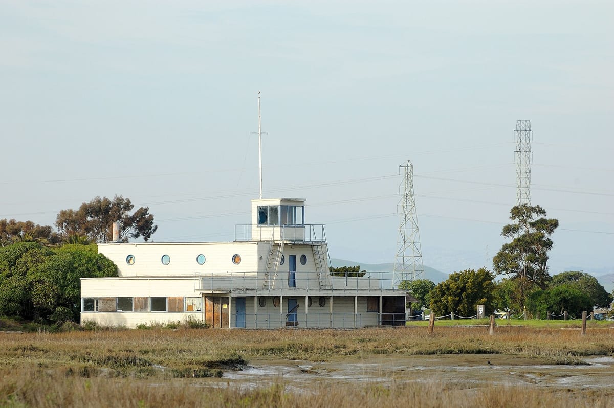 Birge Clark's ship-shaped Sea Scout Building in the Baylands