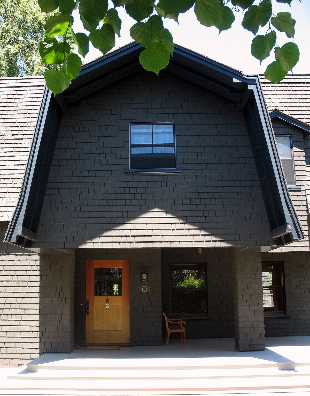 The shingled Sun-bonnet House on Bryant Street in Professorville