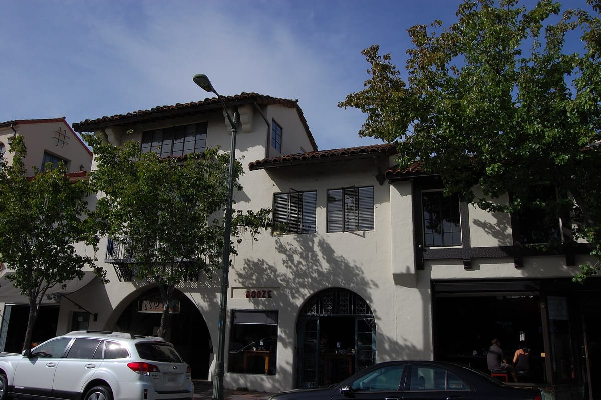 The arched Spanish Colonial building at 533-541 Ramona Street