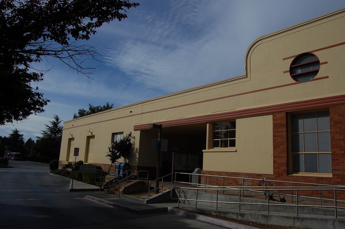 The 1941 Streamline Moderne station at the foot of University Avenue